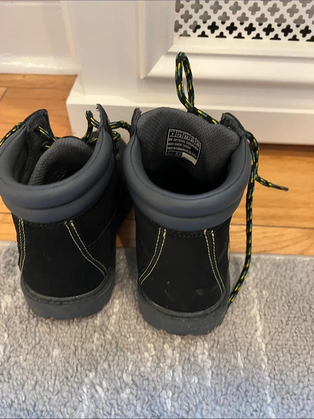 John Deere Kids Black Lace-Up Work Boots